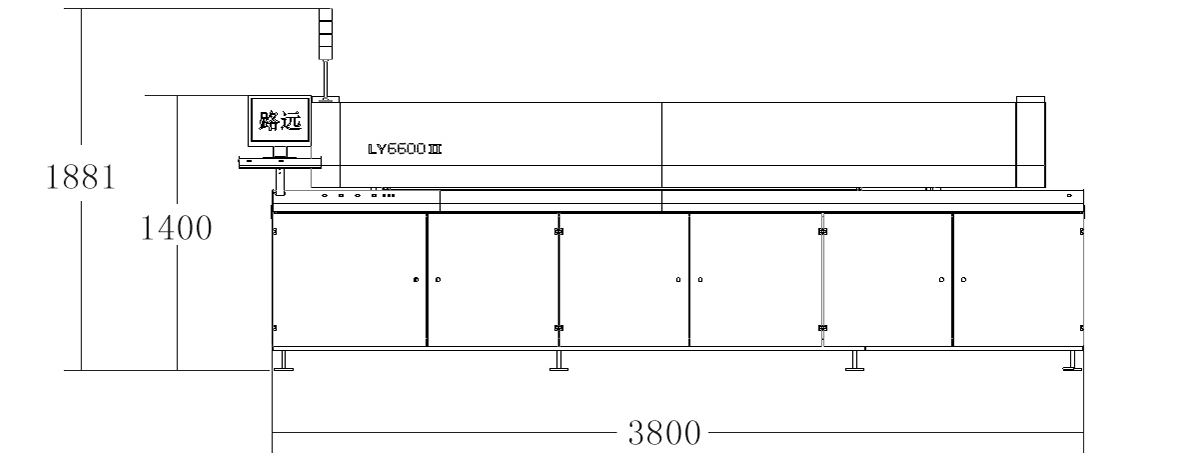 Six-zones Reflow oven _Front size